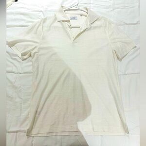 Crisoni Monte Carlo - White Linen Polo - European Fitted Short Sleeve Shirt
